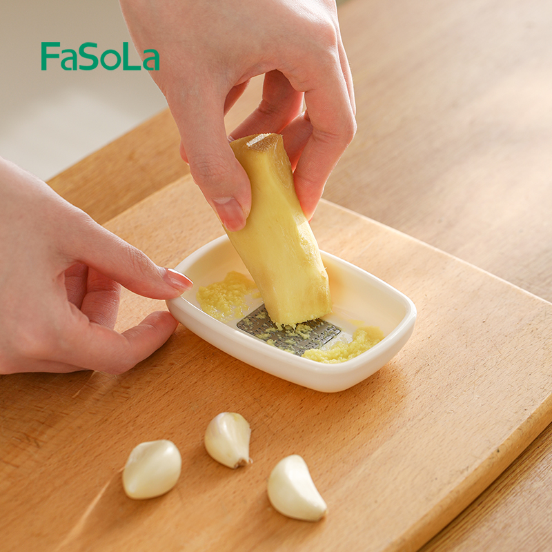 日本FaSoLa姜蒜磨泥器手动生姜研磨器辅食神器厨房捣蒜蓉姜末工具