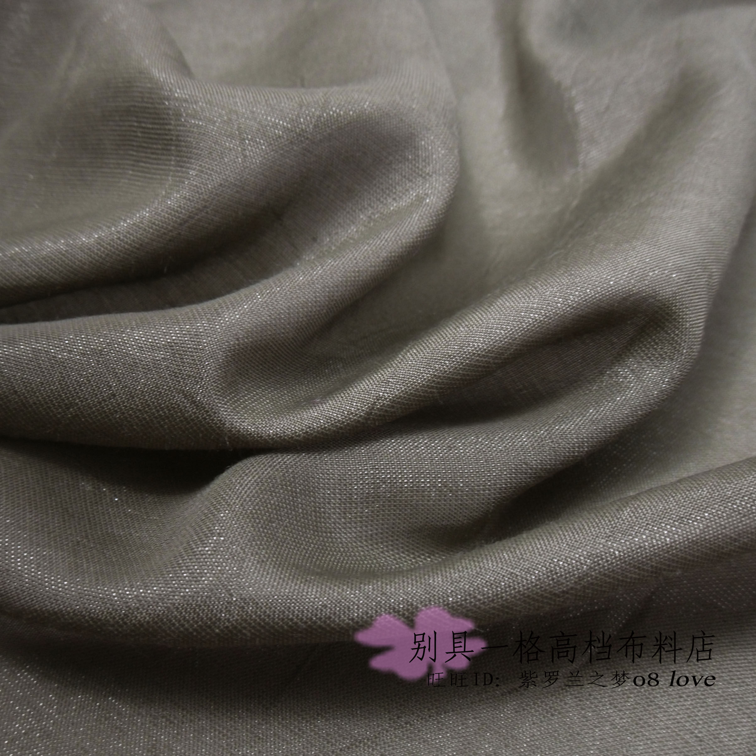 咸菜色深咖汉服布料仿真丝棉布料深咖啡色雪纺棉面料柔软舒适透气