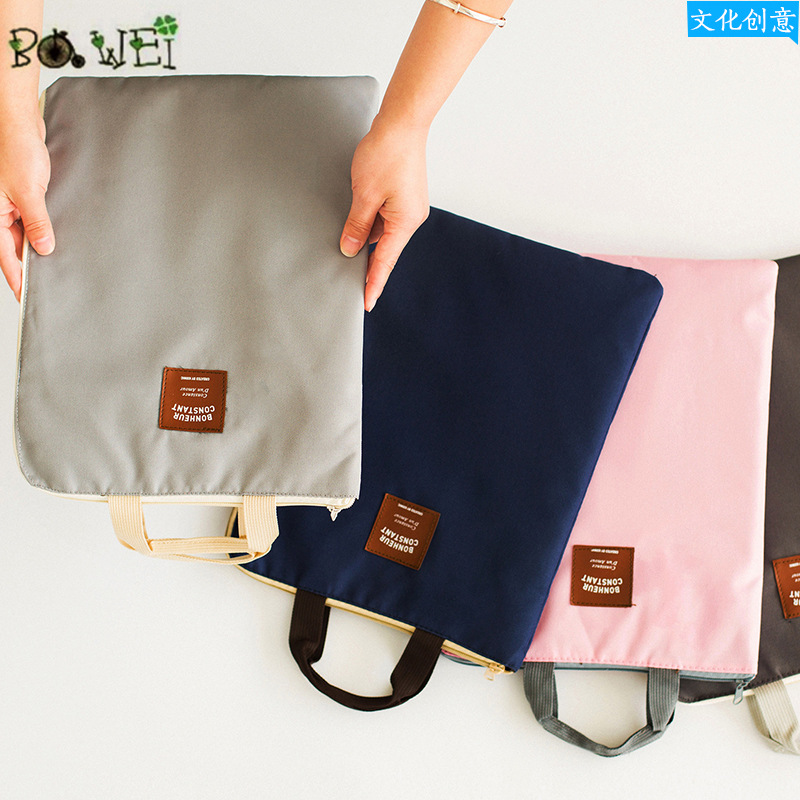 Japan and South Korea simple zipper multifunctional file bag portable Apple iPad mobile phone temperament Oxford cloth briefcase mail