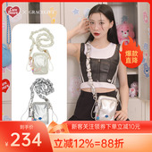 台湾代购 Carebears珠光空气小方包斜挎银色褶皱包 Grace gift