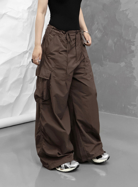 A布町Studio 轻薄工装裤女潮牌束脚宽松休闲裤辣妹防晒阔腿裤夏季