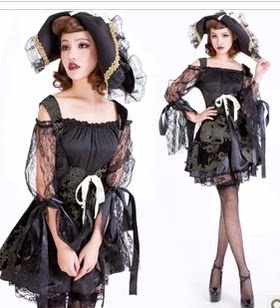欧美cosplay万圣节吸血鬼蕾丝蓬蓬裙女王女巫服装DS演出服新款