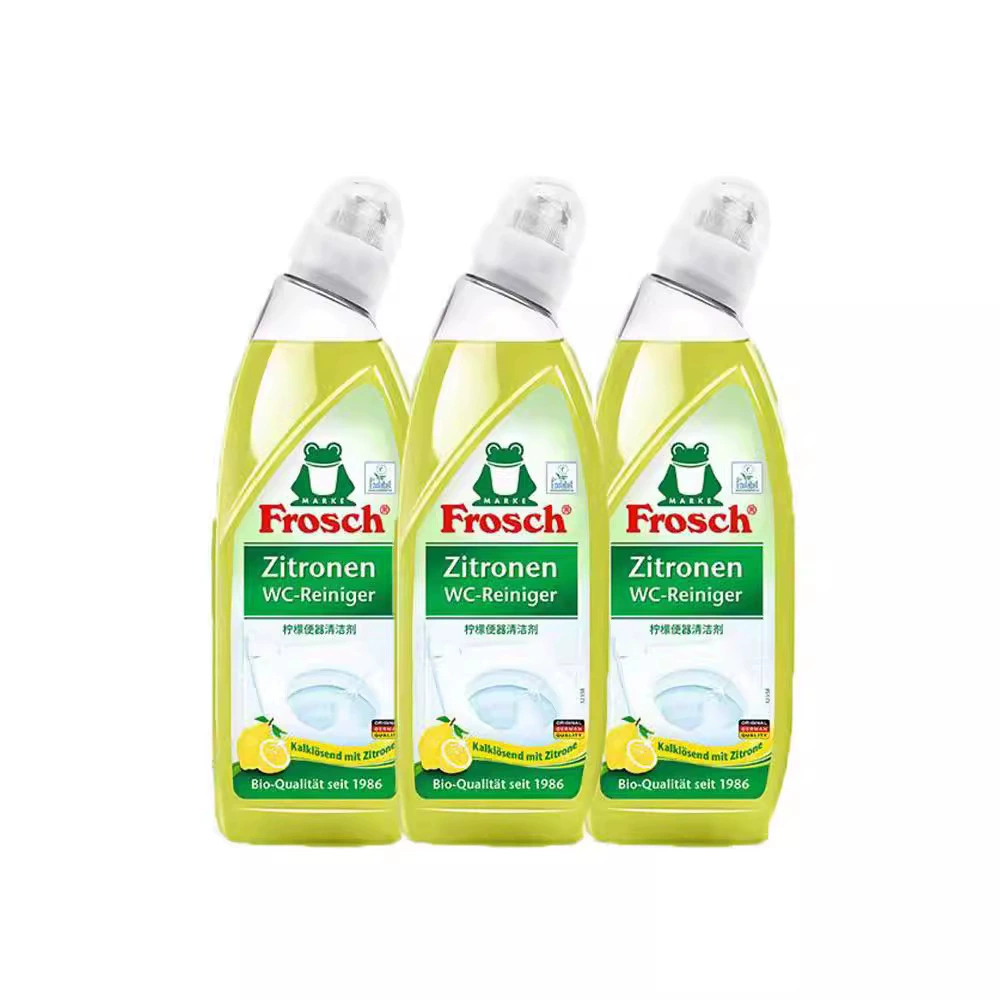 新德国Frosch柠檬厕所马桶强力除垢清洁剂除臭去污杀菌750ml×3