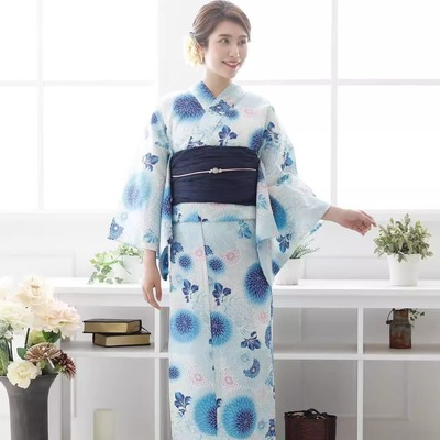 日单浴衣日本传统款和服棉布女