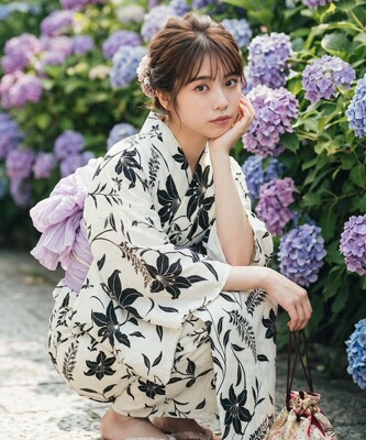 日单浴衣日本传统款和服YUKATA棉麻质地少女连衣裙2026060103