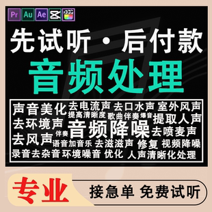 专业记录仪监控视频人声提取音频去杂音降噪声音修复放大清晰还原