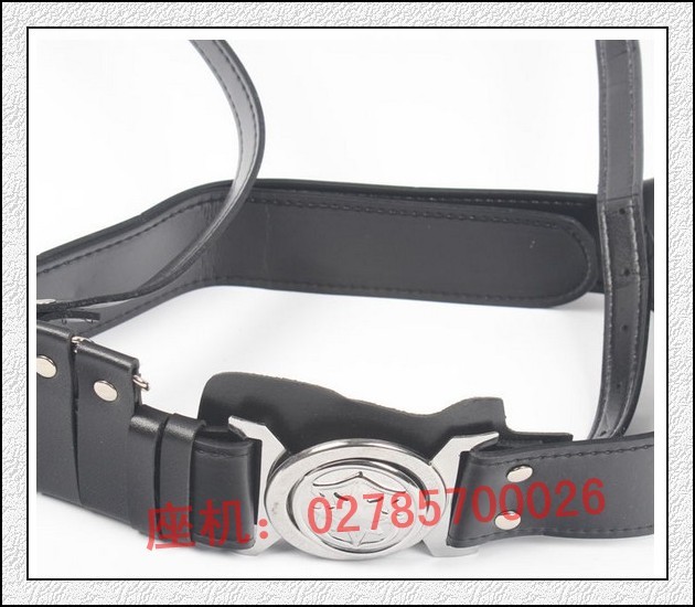 黑色保安斜跨皮革武装带