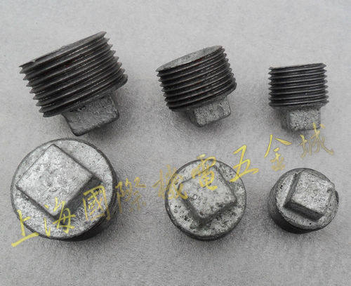 铁镀锌外丝堵头4分-4寸铁堵头螺丝 镀锌管件 铁管配件管帽出厂价