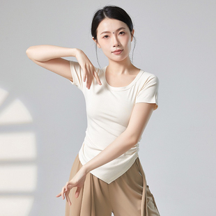 舞蹈练功服夏季现代舞训练服女短袖古典舞形体服中国舞上衣基训服