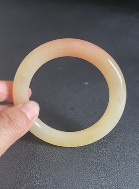 云南龙陵天然黄龙玉山筋料老料手镯60*12mm材质油润细腻