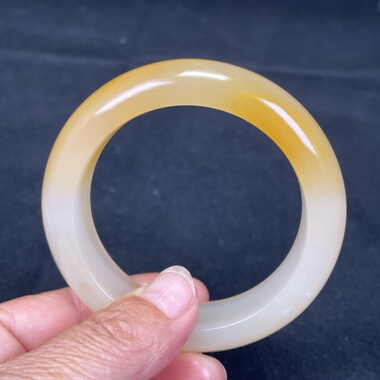 云南龙陵天然黄龙玉山筋料手镯56*16*10mm