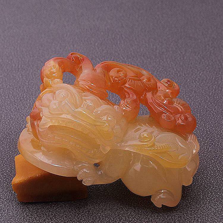 云南龙陵天然玉石玉仙黄龙玉貔貅手玩件 手把件 瑞兽 A货男士