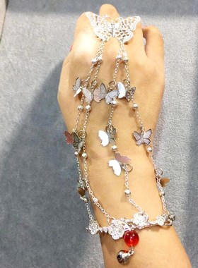 手镯戒指银蝶手镯戒指手链配饰