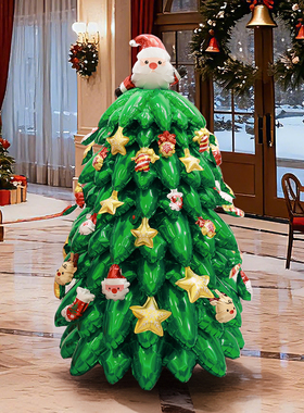 圣诞节立体站立气球装饰品可爱卡通圣诞老人圣诞树幼儿园拍摄道具