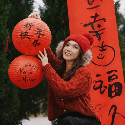 2026春节马新年灯笼挂饰过年装饰氛围户外背景拍照道具商场景布置