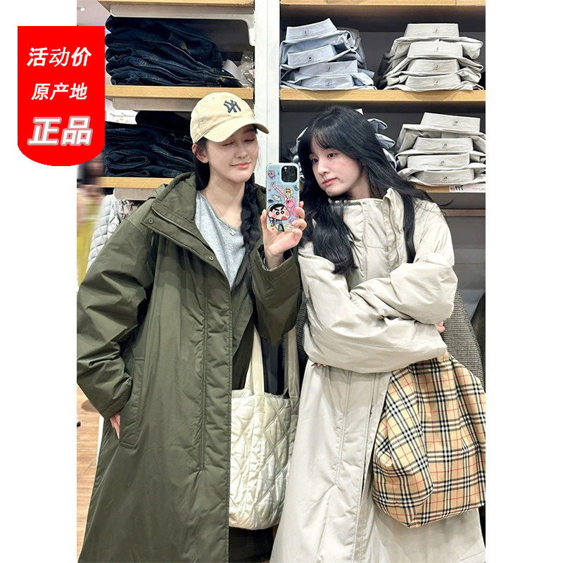 气场全开！秋冬日单情侣保暖日系宽松连帽风衣棉服大衣外套472776