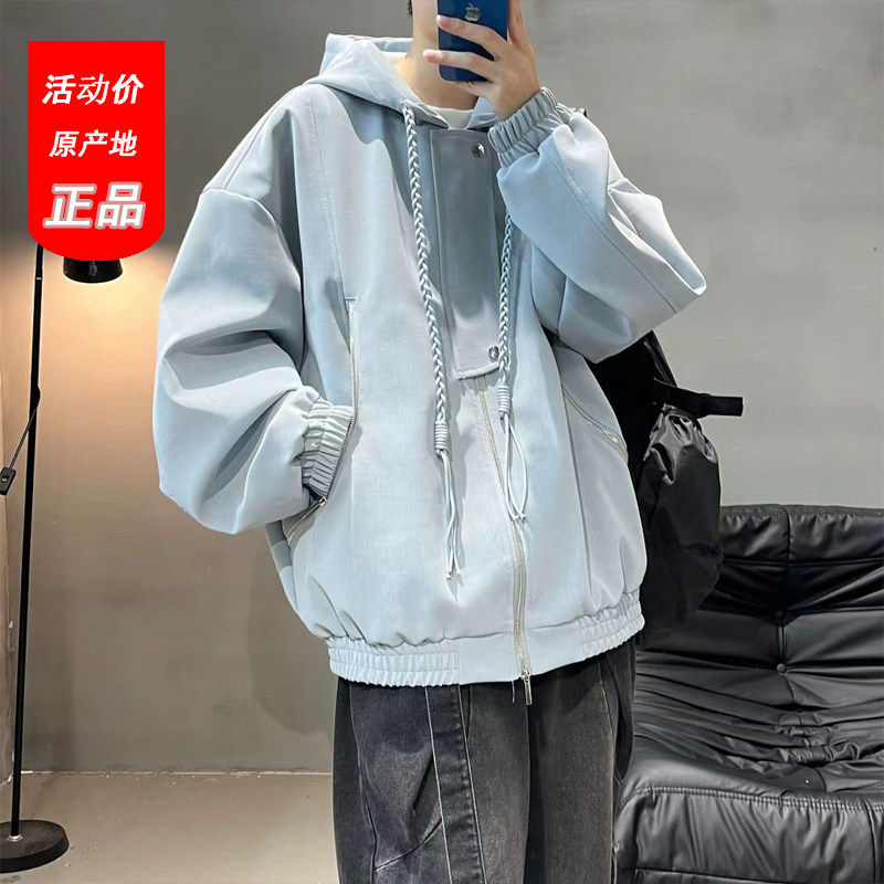 美式雾面pu皮夹克男款秋冬季