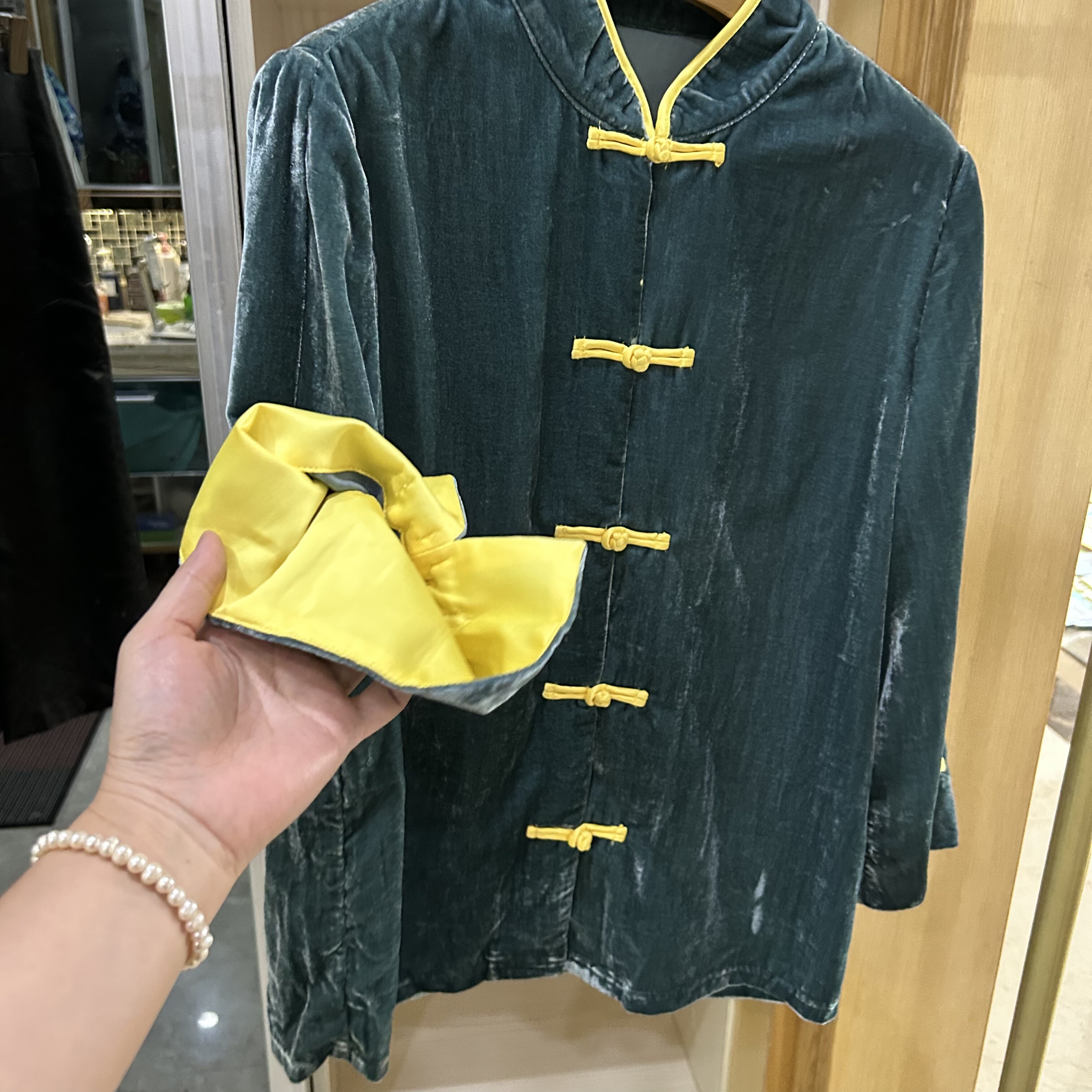 真丝丝绒！高级感国风新中式盘扣衬衫女长袖贵太太洋气宽松上衣