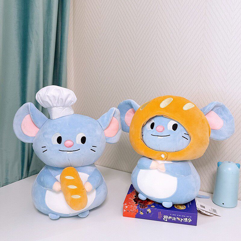 鼻涕熊偷食小鼠毛绒玩偶儿童玩具可爱厨师抱面包萌鼠造型公仔娃娃