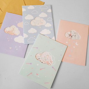 文艺ins风生日永生花万用节日小卡片干花圣诞节祝福立体贺卡信封