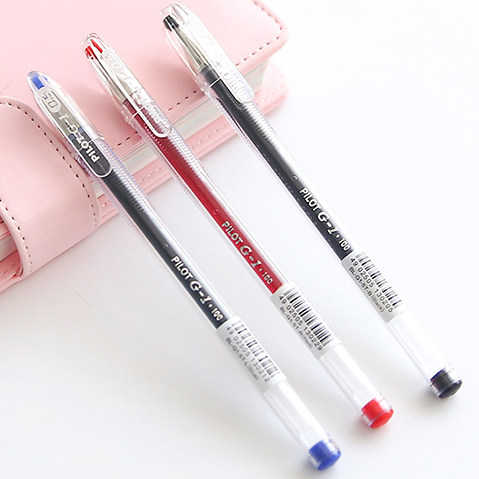 日本进口百乐g1中性笔0.5学生考试黑色水笔透明啫喱笔顺滑签字笔