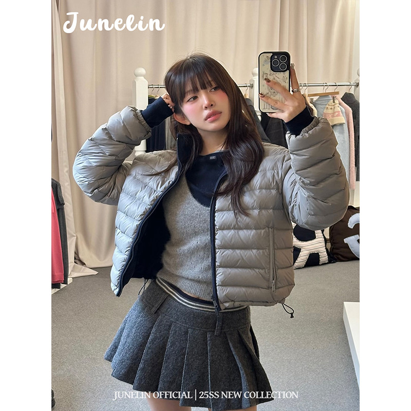 六月林 韩国博主同款时尚百搭设计感小众排骨羽绒服宽松洋气保暖