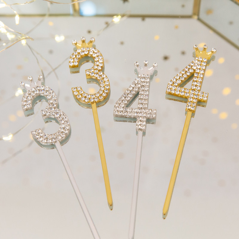 数字插卡插件亚克力蛋糕插牌镶钻生日蛋糕装饰品纸杯蛋糕配饰摆件,节庆用品/礼品,节日装扮用品,淘宝优惠券,粉丝福利购,淘宝优惠卷