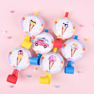 冰淇淋汽车主题吹龙口哨创意儿童生日派对哨子喇叭吹吹卷玩具
