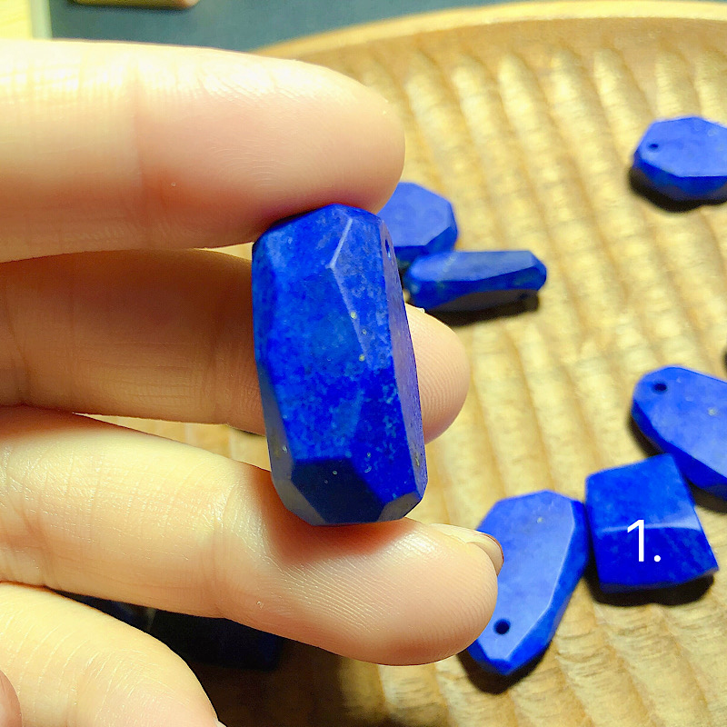 福利天然原矿青金石随形吊坠少金少白无事牌胖墩子保真支持复检