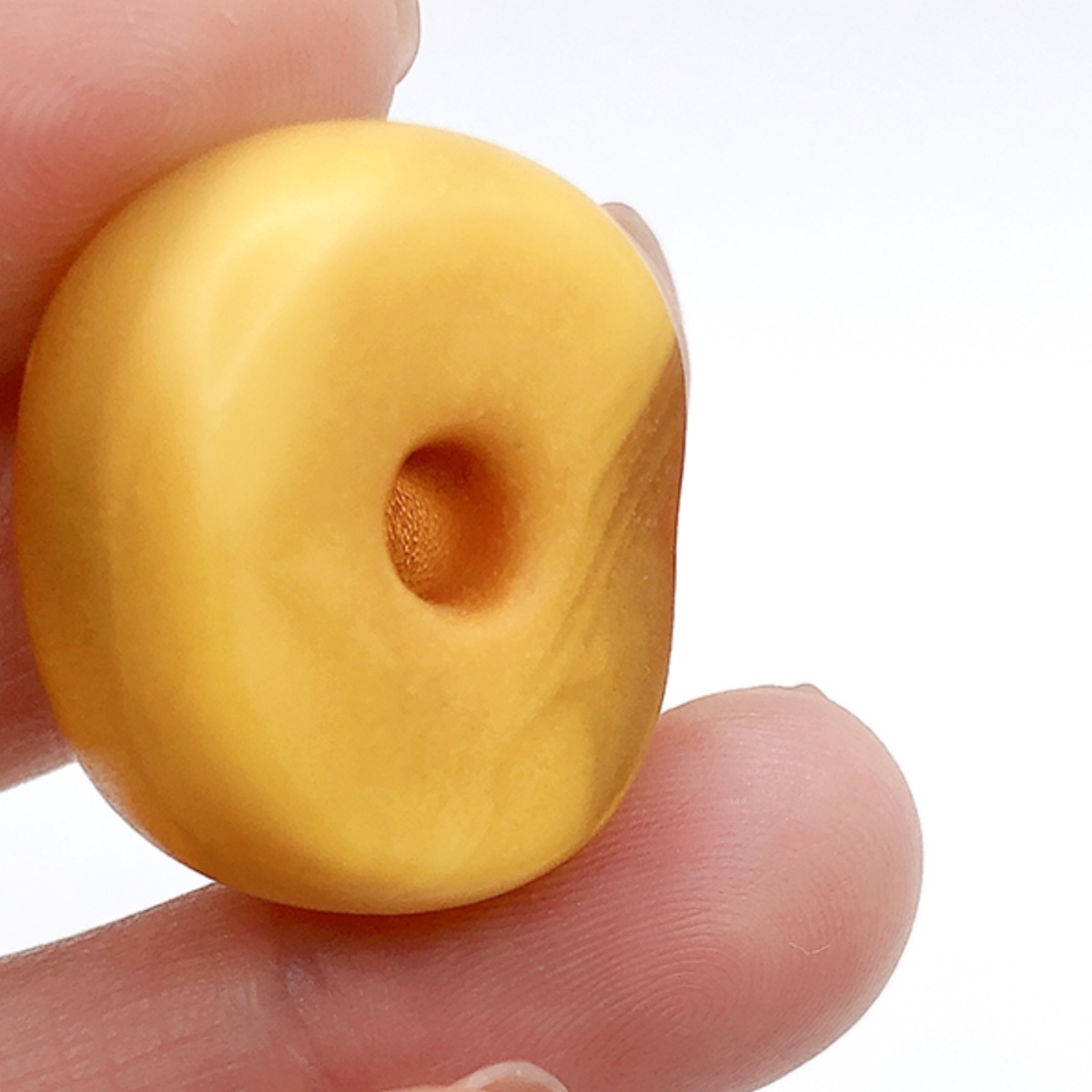 天然老蜜蜡饼子半蜜半珀鸡油黄墩子全品吊坠绝美云纹非二代无优化