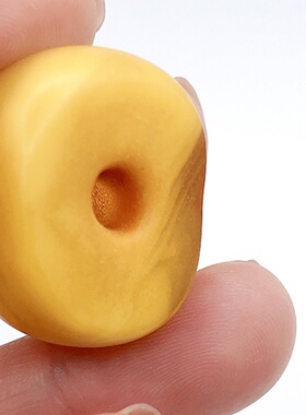 天然老蜜蜡饼子半蜜半珀鸡油黄墩子全品吊坠绝美云纹非二代无优化