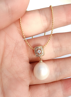 贝珠吊坠淡水珍珠柔光白南洋金