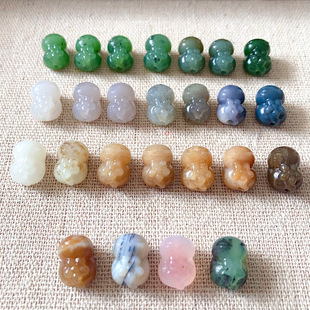天然和田玉迷你趴趴猫碧玉烟紫糖料且末金桂花南红玛瑙13*10mm