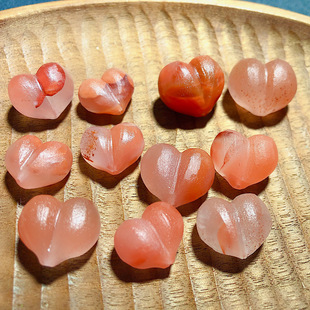 啞光冰透南紅屁桃愛心飄花朱砂點(diǎn)磨砂款 保真支持復(fù)檢