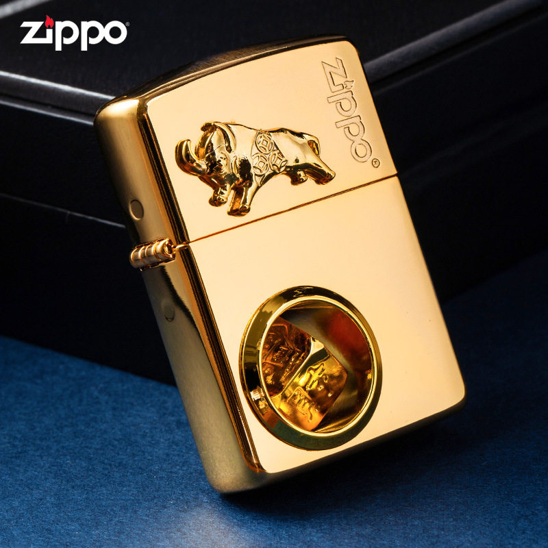 官方zippo打火机正版男士zppo原装正品zp镀金牛气冲天zp防风定制