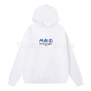 女 马吉拉刺绣字母数字连帽卫衣男MM6宽松连帽衫 Margiela Maison