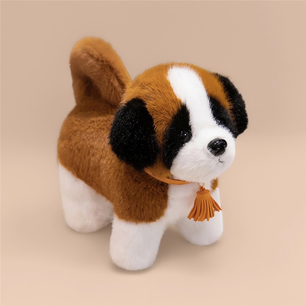 站姿圣伯纳犬仿真狗狗玩偶桌伴娃娃可爱厘米萌宠柔软公仔儿童生日