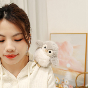 可爱宠物站肩企鹅公仔趴在肩膀上的磁吸玩偶毛绒玩具猫头鹰动物园