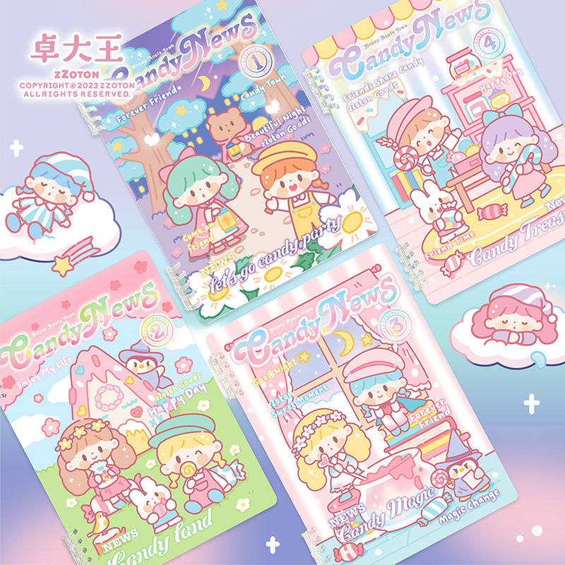 卓大王小小阿卓糖果屋b5活页本本子学生笔记本线圈可爱不硌手手账