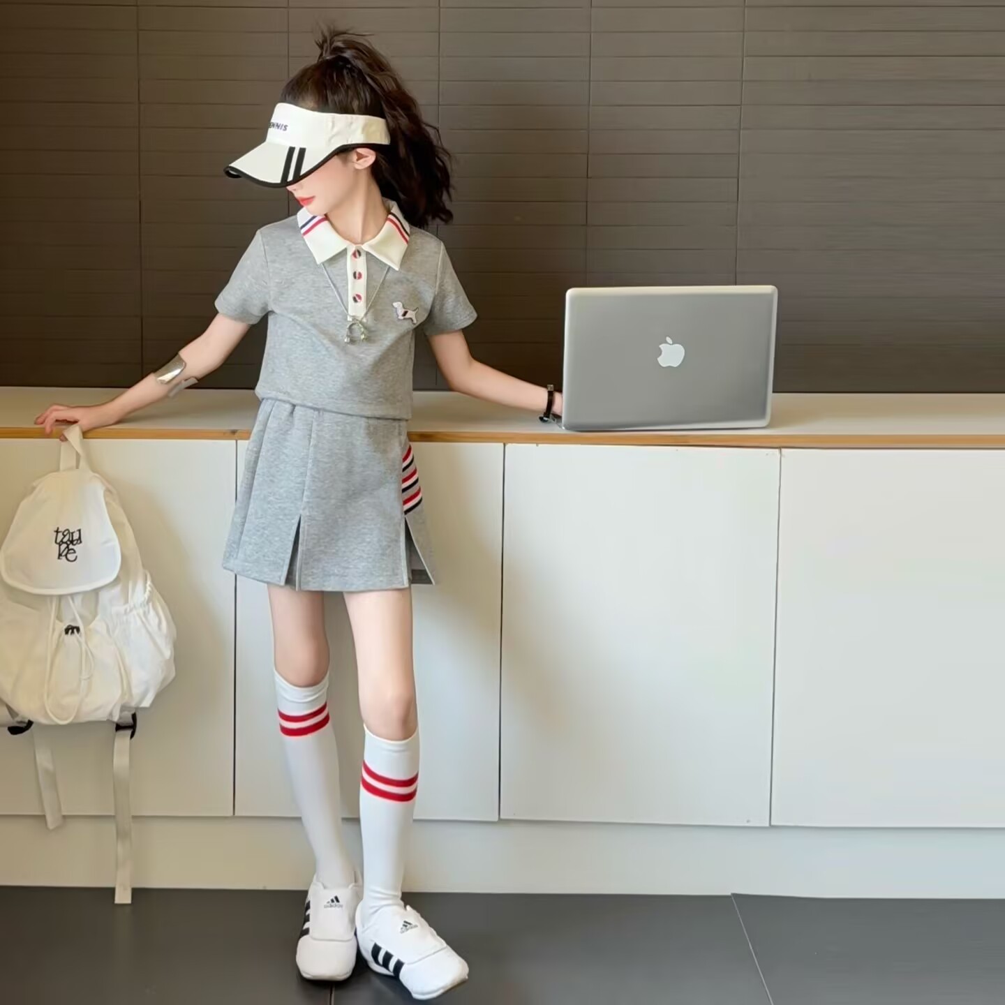 女童高尔夫夏季两件套polo衫球服