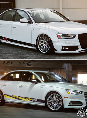 2018奥迪新A4L车贴拉花 A3 S4 RS4 车身装饰改装汽车贴纸贴膜彩贴
