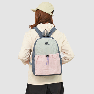 小众中撞色书包中大学生森系好质量通勤双肩包大学生轻便防水背包