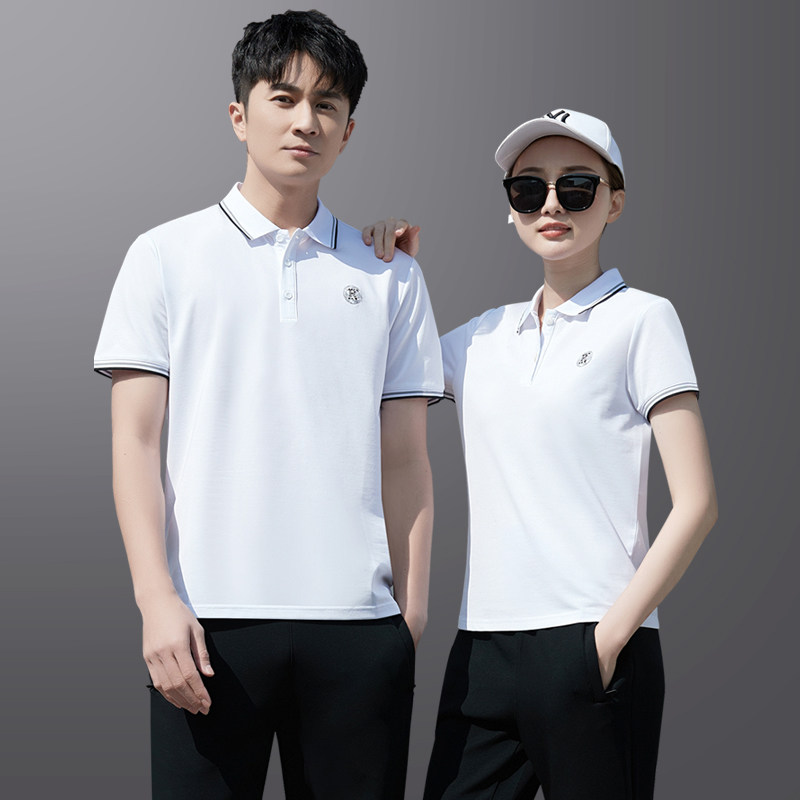 夏季短袖t恤翻领polo衫男女情侣装休闲运动套装团体学生校服班服