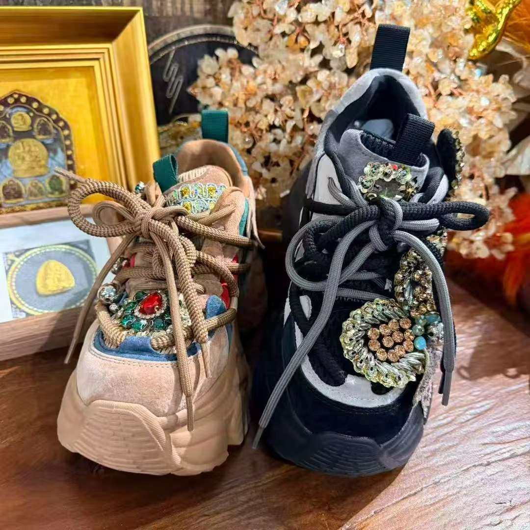 刺绣老爹鞋~26C352 26年早春新款重工纯手工缝制工艺厚底老爹鞋,女鞋,老爹鞋,淘宝优惠券,粉丝福利购,淘宝优惠卷
