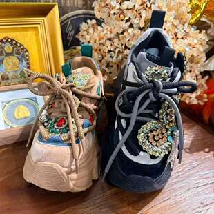 重工纯手工缝制工艺厚底老爹鞋 26年早春新款 26C352 刺绣老爹鞋