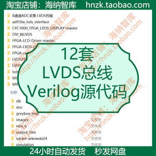 LVDS总线Verilog源代码FPGA源码触屏通讯接口ADC驱动转换器LCD