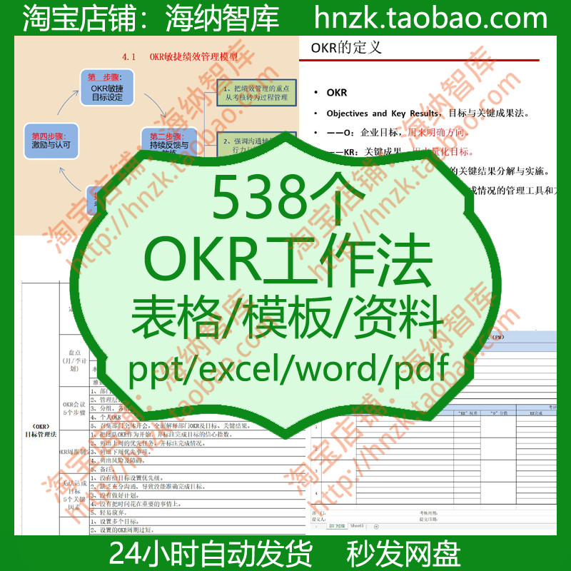 OKR工作法表格模板资料敏捷绩效excel考核表PPT课件目标关键成果