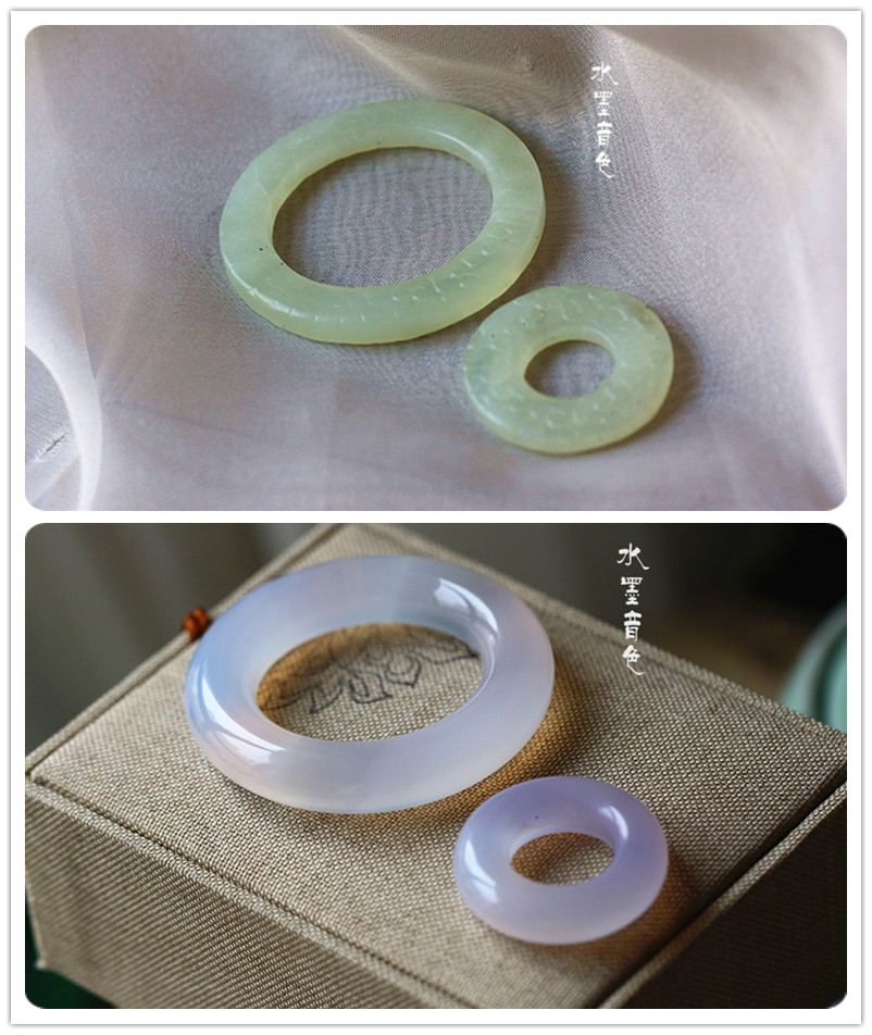 水墨音色 cos/DIY材料 蓝忘机腰佩 天然岫玉或玉髓 子母玉 两款入
