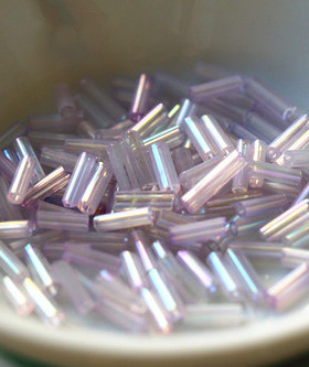 水墨音色  发簪步摇配件 cos/DIY 流苏材料 6*2MM七彩管珠20g