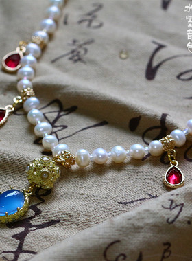 水墨音色软璎珞材料包珍珠项链